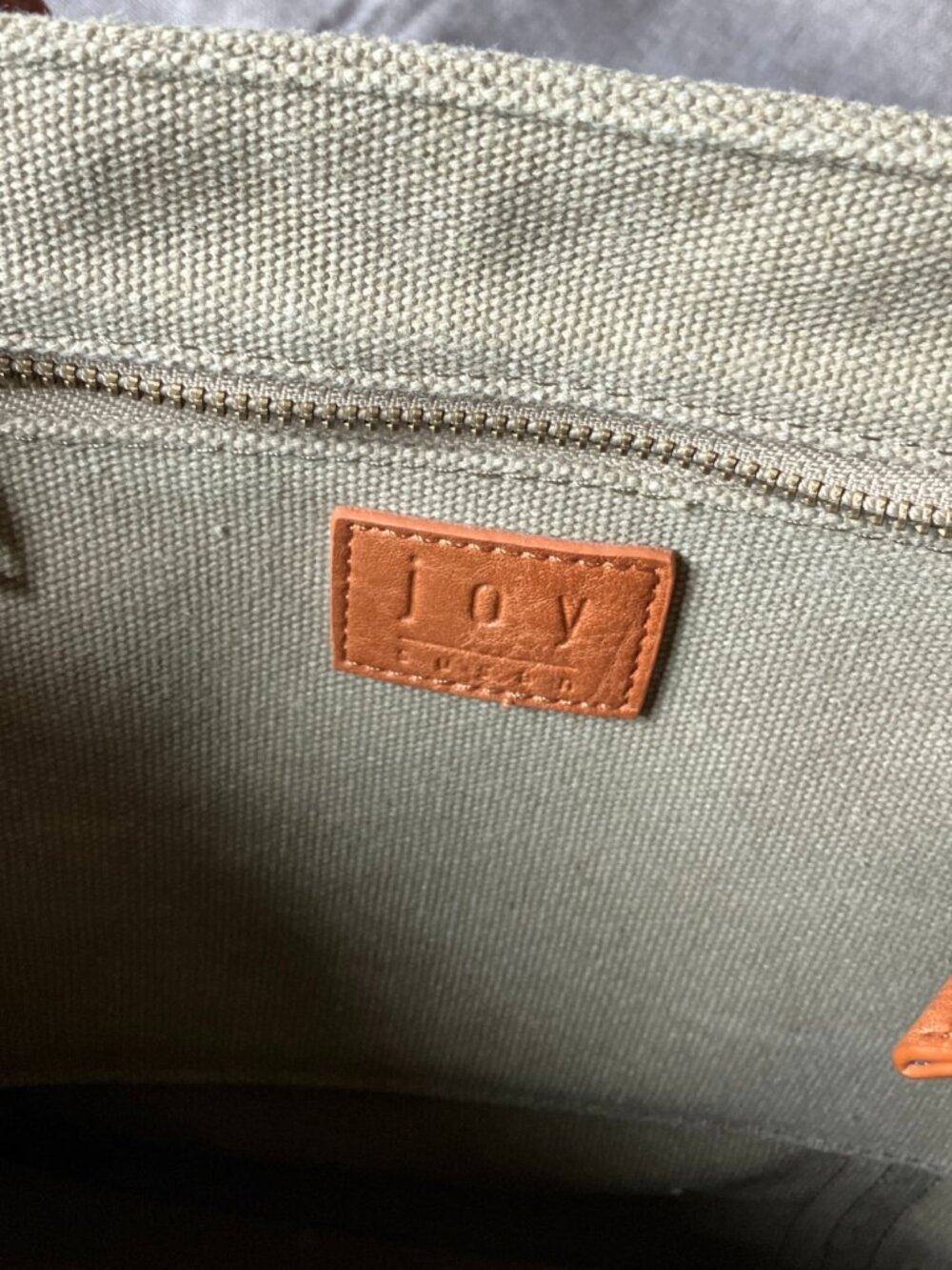 Joy Susan Medium Canvas Tote with Vegan Leather Straps and Abundance of Pockets - Picture 4 of 14
